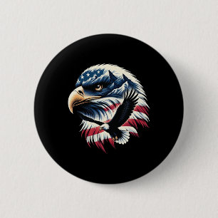 Patriotic Eagle Usa Flag 4. Juli Mann Frau Kunst Button