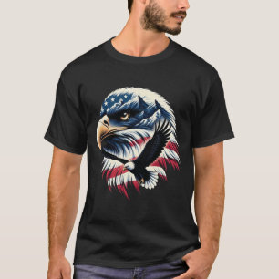 Patriotic Eagle Usa Flag 4. Juli Mann Frau Kunst T-Shirt
