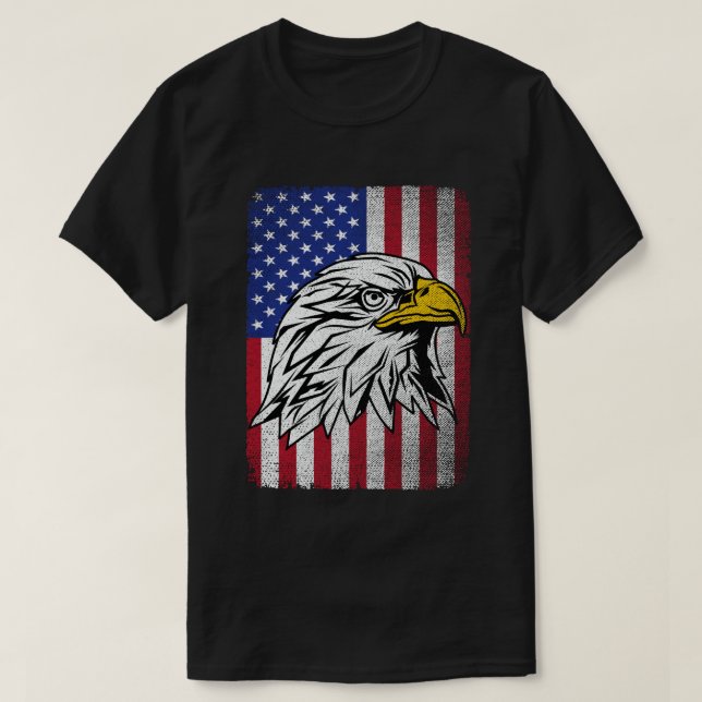Patriotic Eagle USA Flag 4. Juli  T-Shirt (Design vorne)