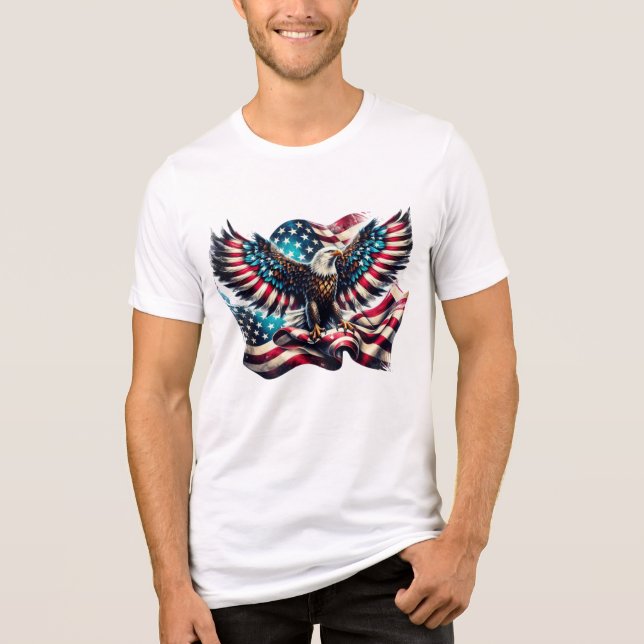 Patriotic Eagle USA Flag 4. Juli Tri-Blend Shirt (Vorderseite)