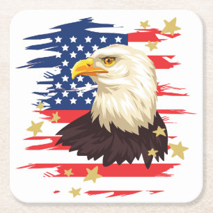 Patriotic Eagle USA Flag Stars Paper Untersetzer