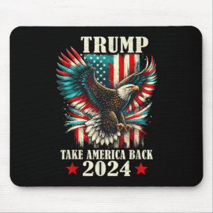 Patriotic Eagle Usa Flag Trump 2024 Nehmen Sie Ame Mousepad