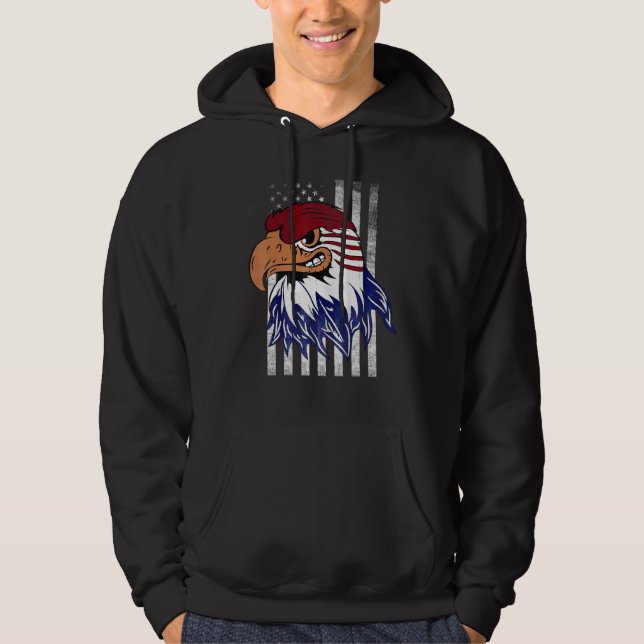 Patriotic Eagle Usa Merica 4. Juli American Fl Hoodie (Vorderseite)
