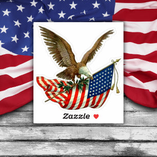 Patriotic Eagle Vinyl Sticker