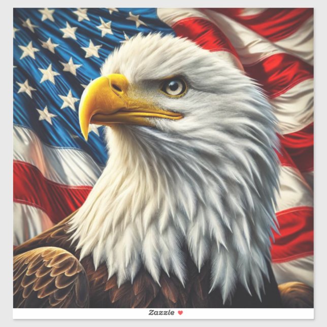 Patriotic Eagle Vinyl Sticker (Blatt)