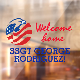 Patriotic Eagle Welcome Zuhause Militär Member Win Fensteraufkleber