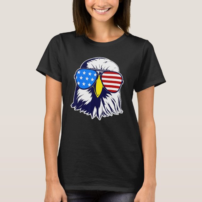 Patriotic Eagle with Sunglasses Fourth Of July Men T-Shirt (Vorderseite)