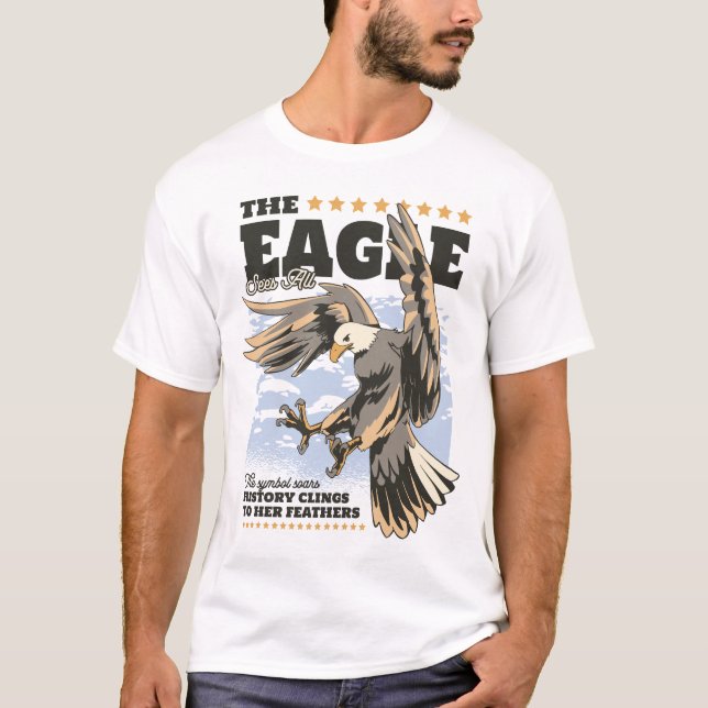 Patriotic Eagle with “The American Eagle”  T-Shirt (Vorderseite)