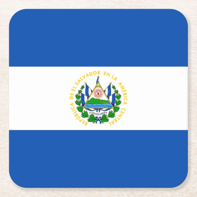 Patriotic El Salvador Flag Rechteckiger Pappuntersetzer (Vorderseite)