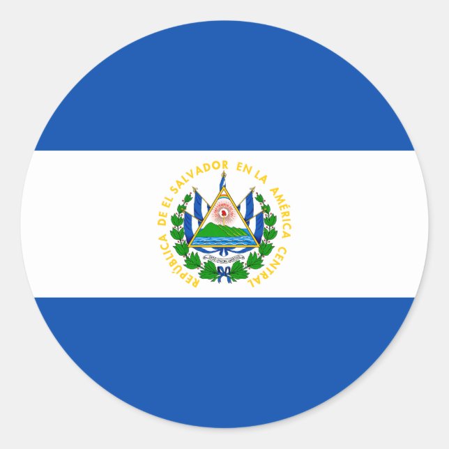 Patriotic El Salvador Flag Runder Aufkleber (Vorderseite)