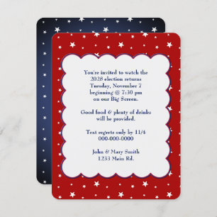 Patriotic Election Party Stars Einladung