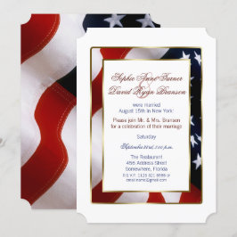 Patriotic, Elegante USA Flag Abend Wedding Einladung