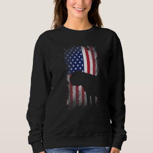 Patriotic English Bulldog American Flag Cooler Hun Sweatshirt