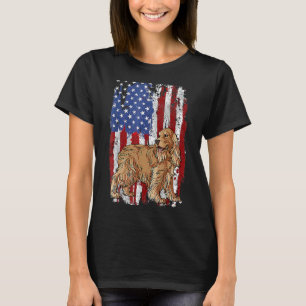 Patriotic English Cocker Spanisch American Flag 4. T-Shirt