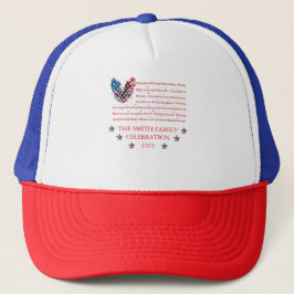 Patriotic Family Hat – Custom Eagle & State Names Truckerkappe