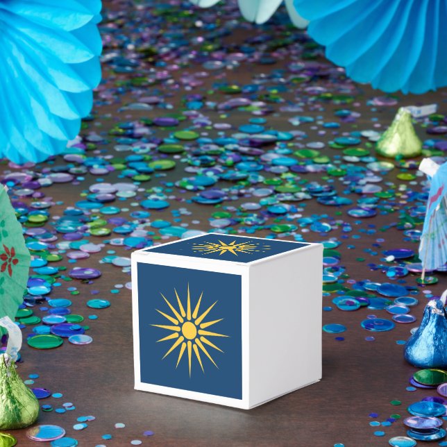 Patriotic favor box with Flag of Macedonia, Greece Geschenkschachtel (Party)
