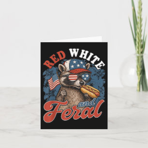 Patriotic Feral Raccoon Illustration für den 4. Ju Karte