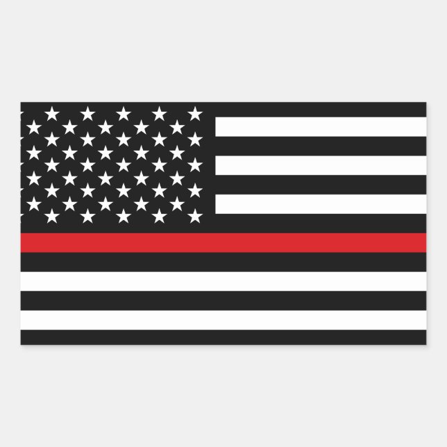 Patriotic Firefighter Style American Flag Rechteckiger Aufkleber (Vorderseite)