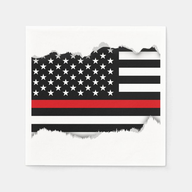 Patriotic Firefighter Style American Flag Serviette (Vorderseite)