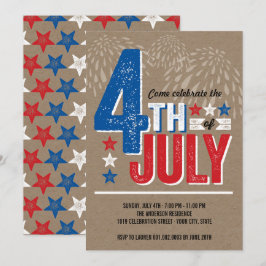 Patriotic Fireworks Amerikanische Unabhängigkeitst Einladung