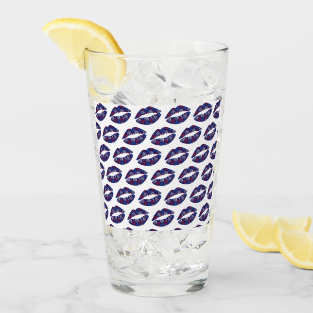 Patriotic Fireworks Kiss Glas (Vorderseite Ice)