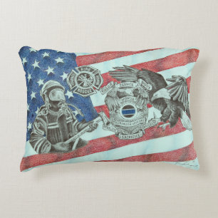 Patriotic First Responder Dekokissen
