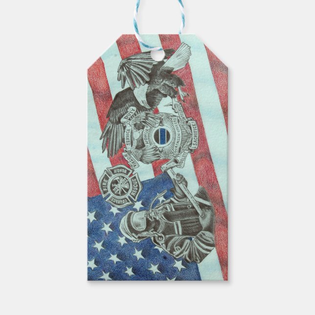 Patriotic First Responder Geschenkanhänger (Vorderseite)