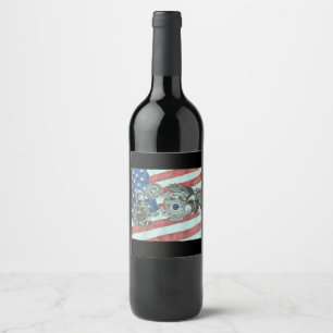 Patriotic First Responder Weinetikett