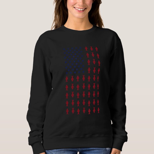 Patriotic fishing apparel us usa flag sweatshirt (Vorderseite)