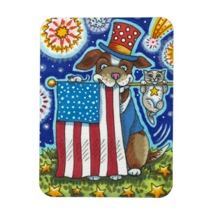 PATRIOTIC FLAG PET HUNDE KATZE MAUS, NIEDLICH FUNN MAGNET