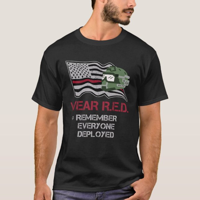 Patriotic Flag Red Friday To Support Our Brave Mil T-Shirt (Vorderseite)