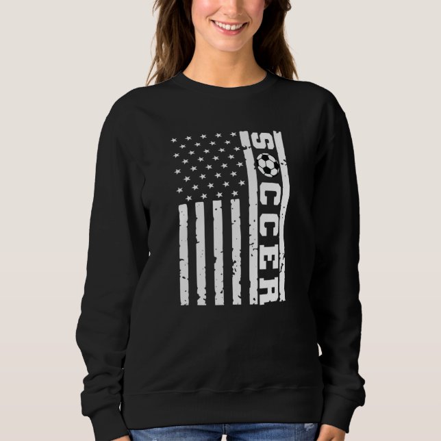 Patriotic Flag US Soccer Tee, American Flag Soccer Sweatshirt (Vorderseite)