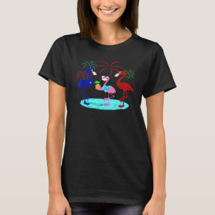 Patriotic Flamingo Indenpendence Tag 4. Juli T-Shirt