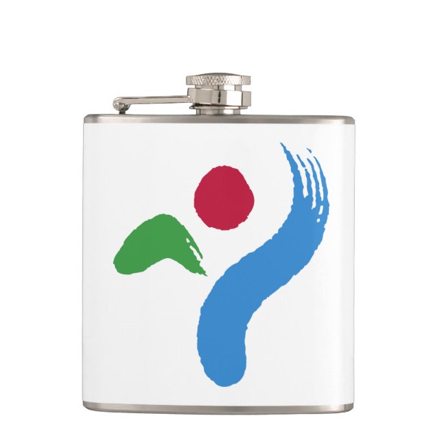 Patriotic flask with Flag of Seoul, South Korea Flachmann (Vorderseite)