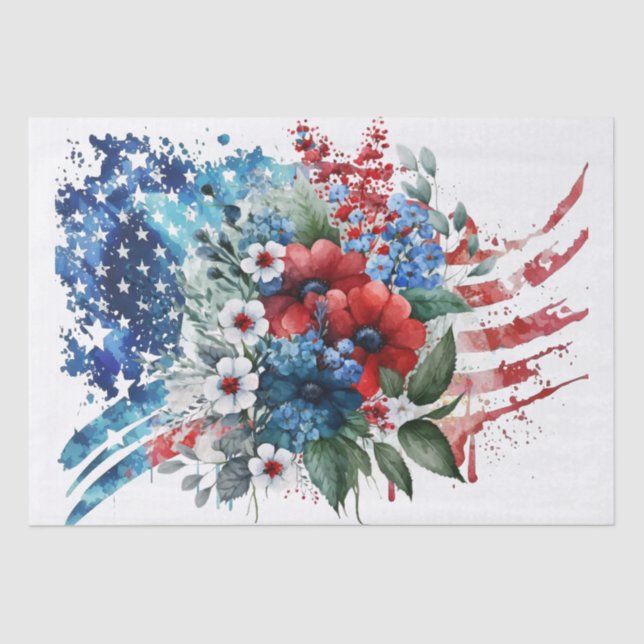 Patriotic Floral Seidenpapier (Vorderseite)