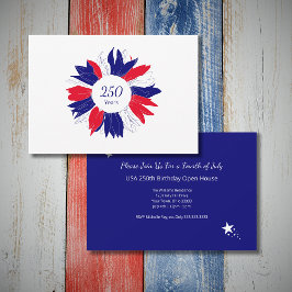 Patriotic Floral USA 250 Years Fourth of July BBQ Einladung