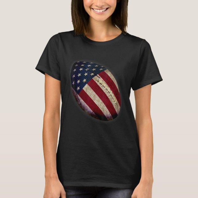 Patriotic Football 4. Juli Männer USA Fl T-Shirt (Vorderseite)