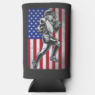 Patriotic Football Lover 4. Juli American Flag Selters Dosenkühler