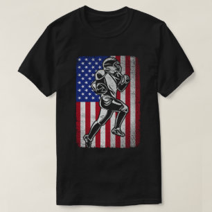 Patriotic Football Lover 4. Juli American Flag T-Shirt