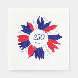 Patriotic Fourth of July 250 Years Bbq Floral Serviette