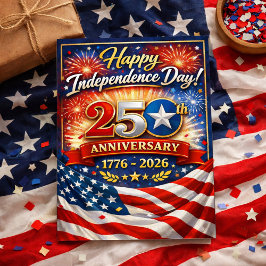 Patriotic Fourth of July 250th Anniversary Feiertagskarte