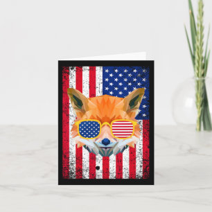 Patriotic Fox 4. Juli Sungles USA Fla Karte