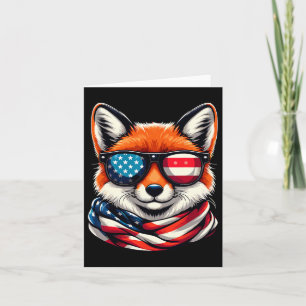 Patriotic Fox USA Flag Sungles 4. Juli Karte