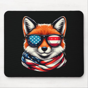 Patriotic Fox USA Flag Sungles 4. Juli Mousepad