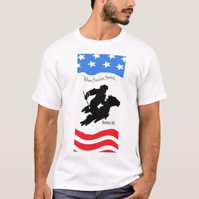 Patriotic Freedom TShirt mit Flagge und Paul Rever (Vorderseite)