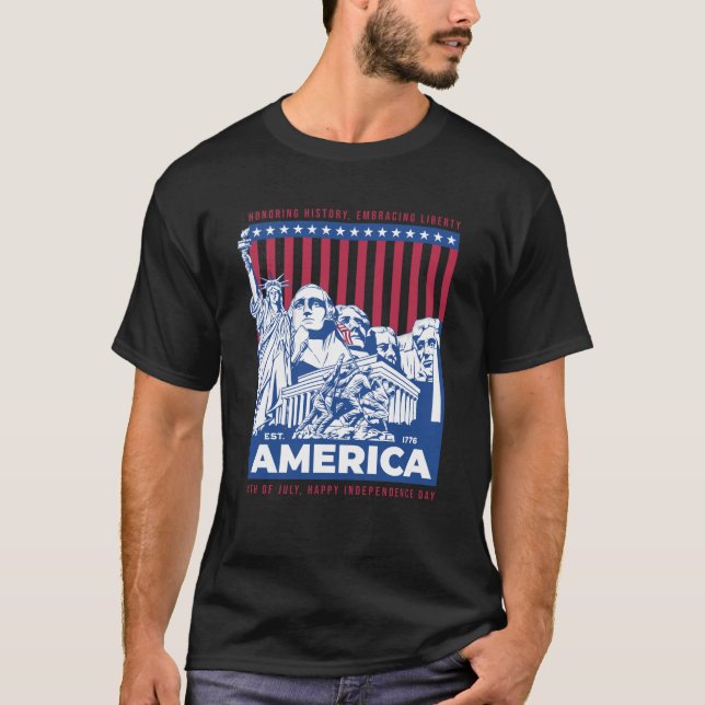 Patriotic Freedom Vater Mama 4. Juli Monumente Gr T-Shirt (Vorderseite)