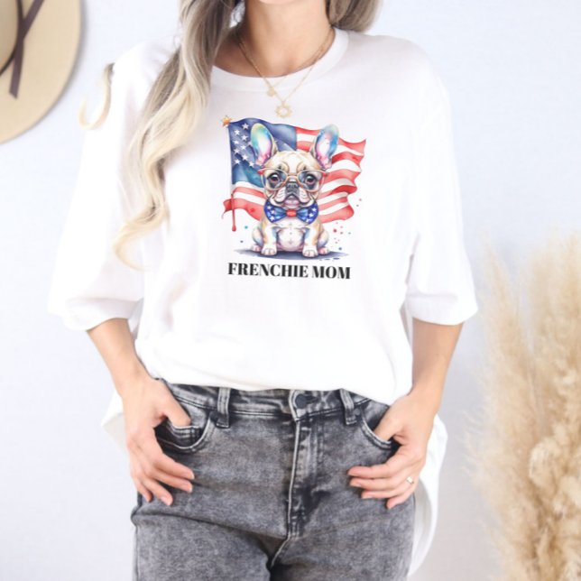 Patriotic French bulldog frenchie mom Tri-Blend Shirt (Von Creator hochgeladen)