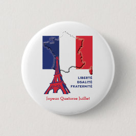 Patriotic French Flag BASTILLE DAY Button