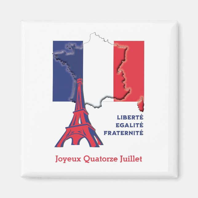 Patriotic French Flag BASTILLE DAY Magnet (Vorne)