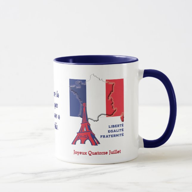 Patriotic French Flag BASTILLE DAY Tasse (Rechts)
